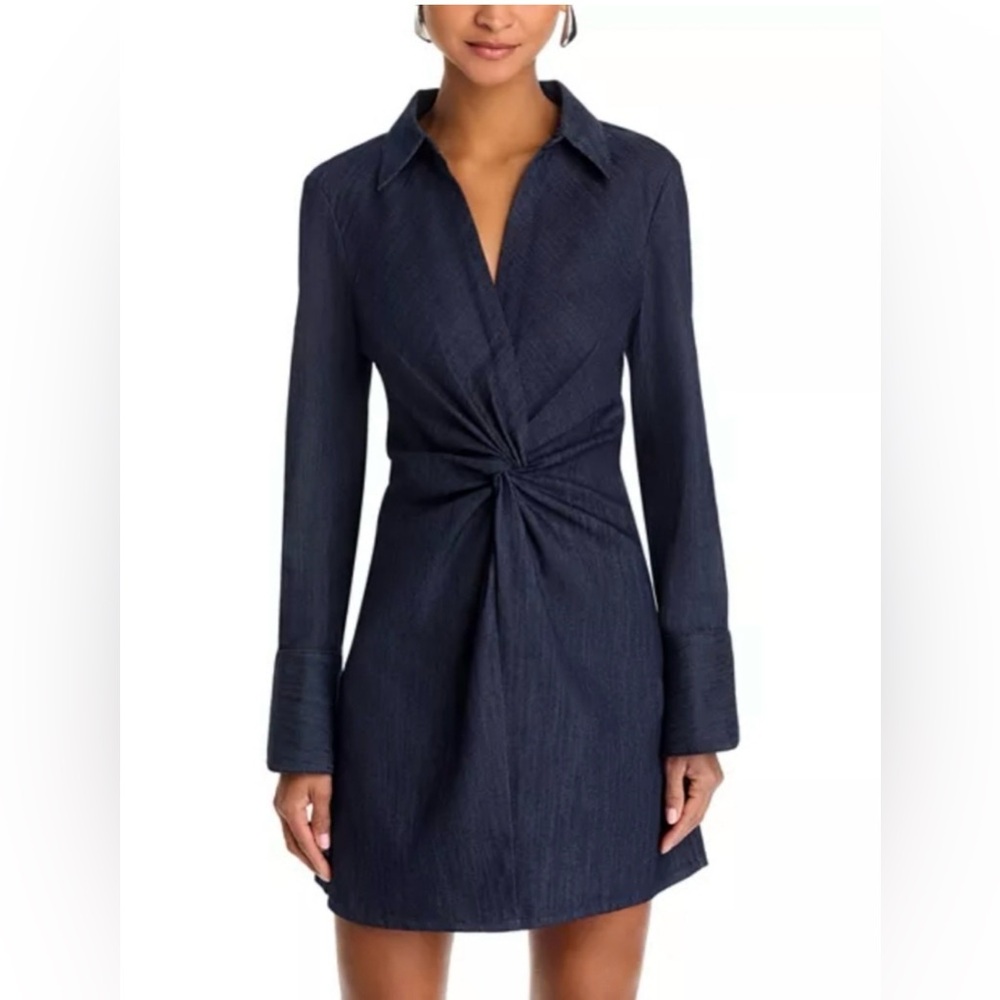 Cinq a Sept McKenna Twist Long Sleeve Denim Minidress